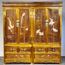 Golden Silk Nanolulu Carved Wardrobe Chinese Solid Wood Custom Lockers Collection Wine Cabinet Natural Clear Incense not cracking and sturdy