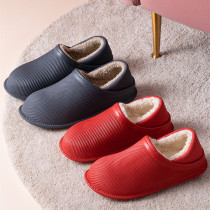 Couple cotton slippers female indoor winter household waterproof one-piece non-slip eva foam bottom ultra-lightweight kitchen bag heel