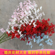 Wedding ceremony floral silk flower high single branch Wenxin orchid flower arrangement window decoration peony rose shelf