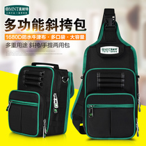 German Beauty Resistant Electrician Skew Satchel Pack Five Gold Tools Bag Oxford Cloth Electrics Purse Single Shoulder Bag Sails Cloth Bag