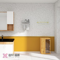 Imitation terrazzo wall panel tooling shop wall skirt bamboo wood fiber wall panel bathroom kitchen waterproof wall gusset