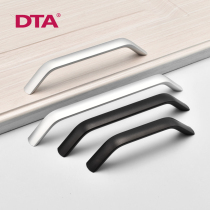 Cabinet handle lengthened modern simple cabinet door Aluminum alloy solid black handle Drawing process drawer small handle