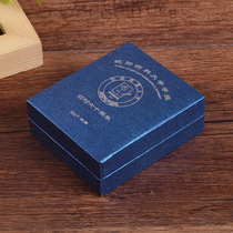Manufacturer commemorative coin customization Medal badge chest silver coin craft carton imitation leather box customization bronzing hot silver customization