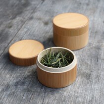 Tea pot Bamboo Bamboo travel bamboo tea pot Small portable tea powder box Sealed pot Bamboo tube mini tea