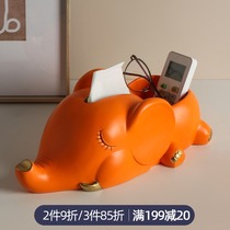 Creative elephant tissue box storage equipment living room coffee table desktop drawing box orange light luxury remote control storage box