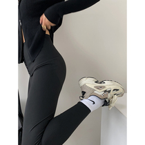 ACUP high waist row elastic shaping riding pants womens 2021 New slim slim slim outside wear small pants Barbie pants