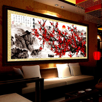 Mona Lisa Cross embroidered line embroidered new living room News Chuntu Purple Gas East to Cross-embroidered Scenic Landscape Painting