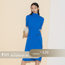 Z boss deconstructs attention to dress lean cut meticulous and elegant design layer subsensation woolen sweater dress woman