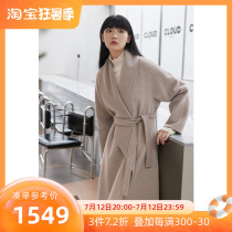 LEISURE LiSnow 2022 new winter clothing big turnover sleepwear gowns style large coat double face wool jacket with lazy wind