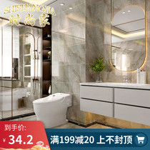 Ceramic tile 800x800 living room floor tiles light luxury gold wire glaze whole body marble gray with gold thread gilded floor tiles