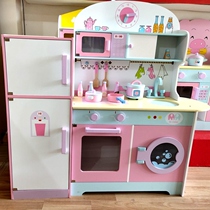 Children 2-6 years old 4 cooking at home Male and female children large wooden simulation kitchen toy set Baby six one gift