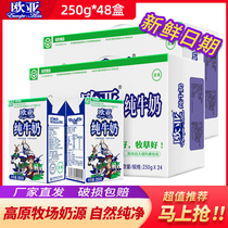 Eurasian plateau full-fat pure milk 250g * 48 boxes of dairy children adult nutrition breakfast milk brewed drink
