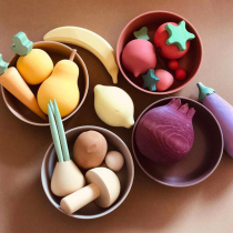  Custom simulation kitchen toy solid wood three-dimensional fruit model childrens house toy simulation fruit and vegetable food