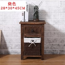 Super narrow slit 25cm wide solid wood simple modern bedroom small storage cabinet 20-30cm mini bedside table