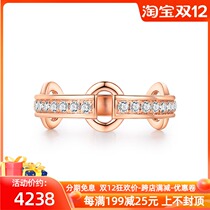 18K gold classic diamond row ring diamond ring Eternal Guard diamond ring female