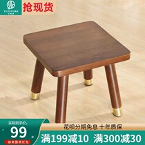 Solid wood small stool Household round stool Creative fashion wood small bench Net red shoe stool Childrens simple low stool