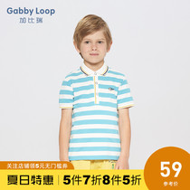 Gabriel childrens clothing summer new boys leisure and comfortable short sleeve stripe polo shirt childrens top