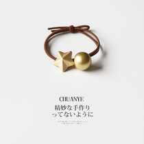 Metal texture five-pointed star head rope female senior Japanese and Korean temperament headdress Net Red new simple tie head rubber band Hairband