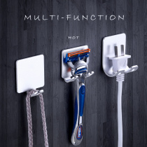 Power plug adhesive hook storage kitchen strong hook non-perforated wire socket multi-function Wall appliance