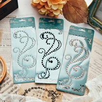 Judy handmade pure original curved diamond JUNKJOURNAL MATERIAL PEARL sticker
