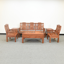 Big fruit red sandalwood sofa Myanmar rosewood new Chinese style Ming style sofa Chinese style solid wood simple style