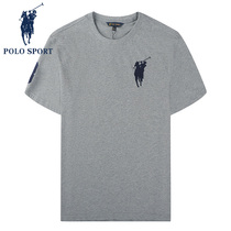 Polo Sport male short sleeve V-collar T-shirt net round collar couple summer clothes 2022 new casual tops