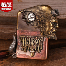 Zippo Kerosene Windproof Lighter Hellboy Pure Copper Armor Machine Vintage Retro collectible Grade