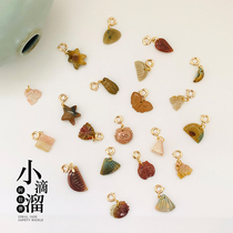 Natural Alashan agate accessories small lift drop pendant universal buckle DIY accessories necklace bracelet bracelet pendant