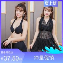  Bikini three-piece steel bracket split skirt boxer shorts swimsuit female conservative fashion hot spring vacation beach sexy