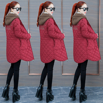 Long cotton-padded clothes female soil down cotton clothes women autumn and winter 2021 New Tide thin small man cotton-padded jacket