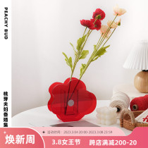 Humbling Little Red Book Peach Bud Couple) Acrylic Pendulum Piece Vase Red Flower Wedding House Arrangement New Wedding Gift Companion Gift