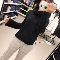 Clearance of a small number of CK ladies turtleneck thick knit micro-sleeve sweater sweater with wool
