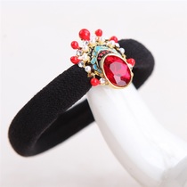 Chinese style Hairband female hair Peking opera hair accessories retro hair hair headwear ponytail rubber elastic rope national quintessence small jewelry