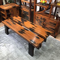 Old boat wood change shoes stool casual solid wood strip bench outdoor brief Chinese wood stool with boat wood short stool