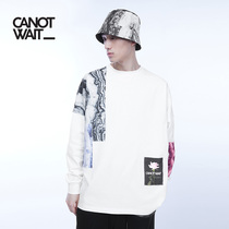 Chen Weiting Chao brand CANOTWAIT marbled men and women long sleeve white T-shirt cotton loose base shirt