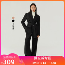 (The same style as the shopping mall) LILY2022 winter new womens clothing temperament fashion flanging thin straight suit casual pants