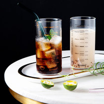 Thickened glass milk measuring cup with scale childrens cute breakfast cup drinking milk Special Cup