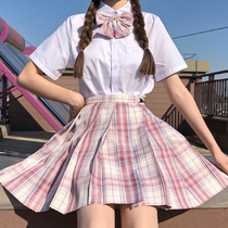 Original genuine jk uniform skirt suit Summer skirt full set of college style pleated skirt Student uniform plaid skirt