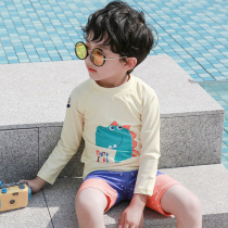 Childrens swimsuit boy child split sunscreen quick-drying swimming trunks boys swimsuit set beach holiday dinosaur swimsuit