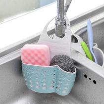 Adjustable press-button Home Kitchen Sink Drain Hanging Basket Shelve Dishwashing pool sponge wipe containing supplies hanging bags