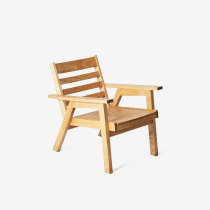 MUMO wood ink new version of small armchair full solid wood study bedroom balcony lazy casual simple backrest