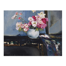 That is the hand-painted oil painting solitary Li Ting flower living room decoration painting collection of the tide art