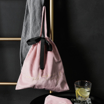 Storage bag Small portable ins Retro velvet drawstring drawstring finishing bag Nordic cosmetics underwear storage bag