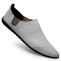 Embossed leather shoes Mens spring white mens leather shoes Soft bottom casual shoes Trend Mens shoes Young leather small white shoes