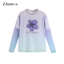 Eg Etam 2023 Spring New White Cotton T - shirt Design Sense Wears Two pieces of Clothing Upper Wears