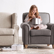 American childrens sofa fabric single sofa solid wood boy girl RH retro furniture Nordic Princess sofa