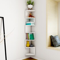 Living room wall corner shelf bedroom wall wall hanging fan-shaped triangle bracket non-perforated partition corner bookshelf