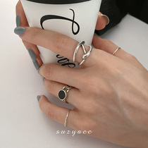 ins advanced niche design decorative ring Joker irregular lines niche design Open index finger ring