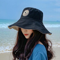 Little Daisy fishermans hat female double-sided double-color big edge cover ins Korean version of tide Joker summer sun sun hat