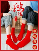 Red socks married couple a pair of wedding men and women Big Red happy characters